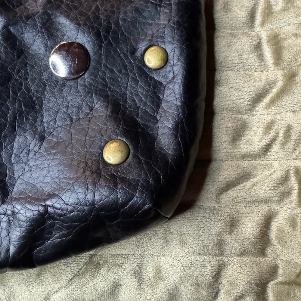 Gianinni Studded Black Faux Leather Shoulder Bag - Picture 6 of 9